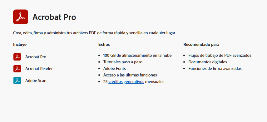 Adobe Acrobat Pro 2026 - Creative Cloud Suscripción